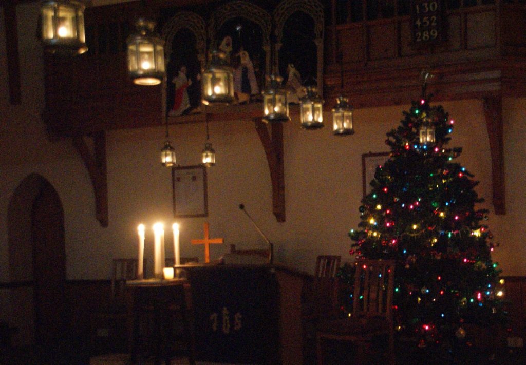 Abbey Hill Church by candlelight